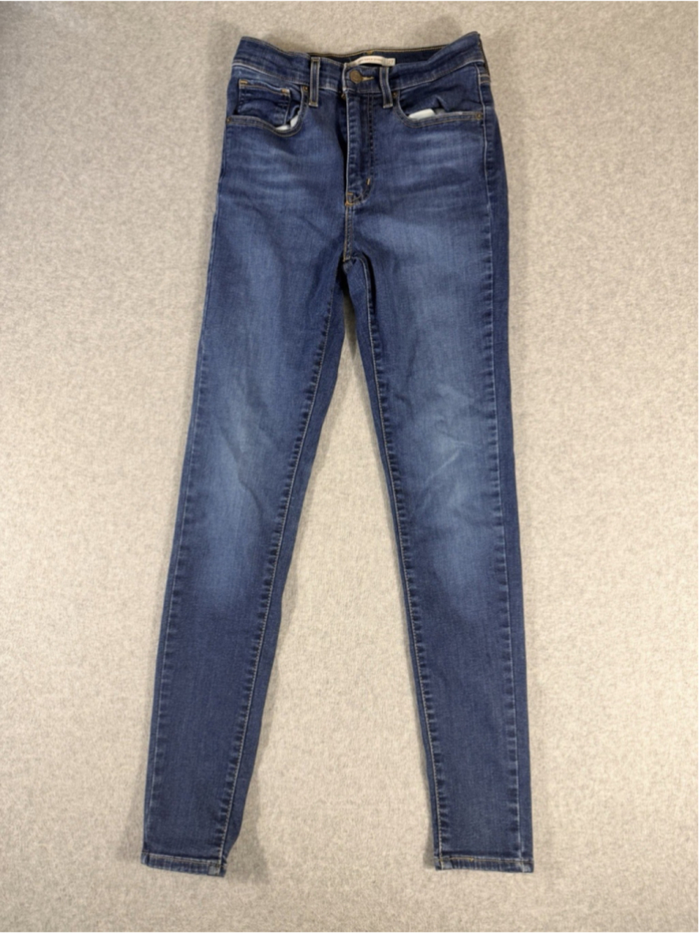 Levis Mile Highβ Super Skinny Jeans Womens 27x30 Blue Stretch Dark Wash Denim